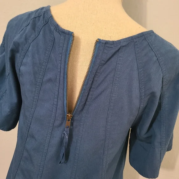 Free People Becca Short Sleeve Mini Dress Blue Size XS - Picture 6 of 9